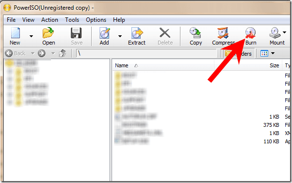 Bootable dvd burner image