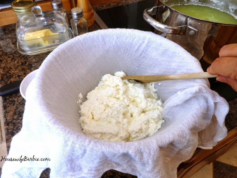 An American Housewife Homemade Ricotta Cheese (Use leftover whey