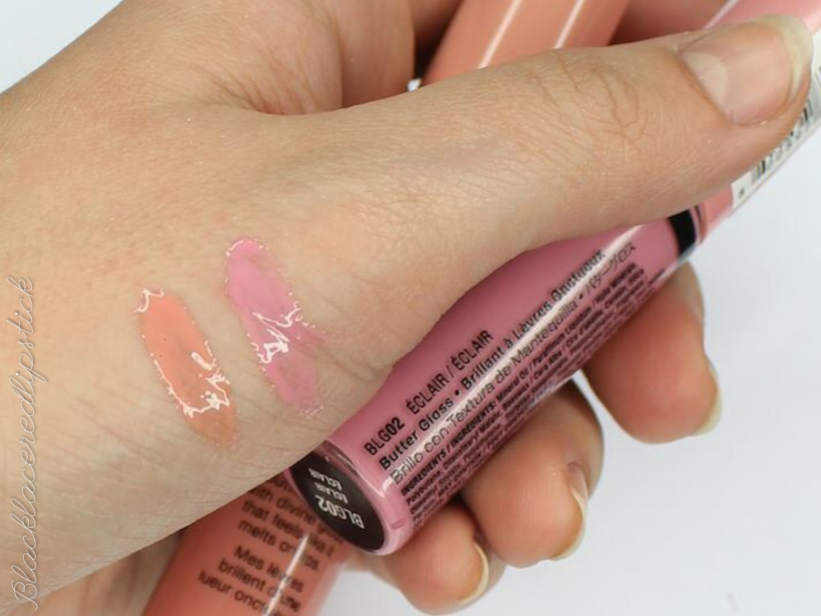 BLACK LACE RED LIPSTICK NYX Butter Gloss Creme Brulee & Eclair + Swatches