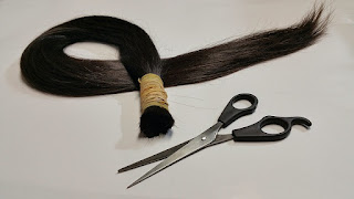 How to Boost the Look of Fine Hair! cut ponytail and sheers.jpeg