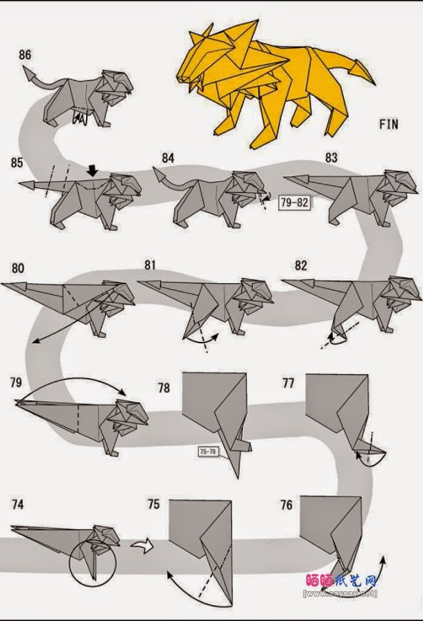 origami lion instructions arts crafts ideas movement