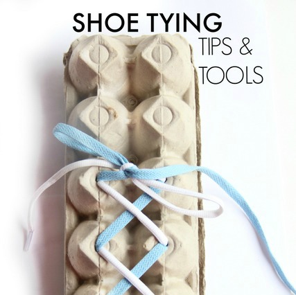 Tips and tools for teaching kids to tie their shoes from and Occupational Therapist.