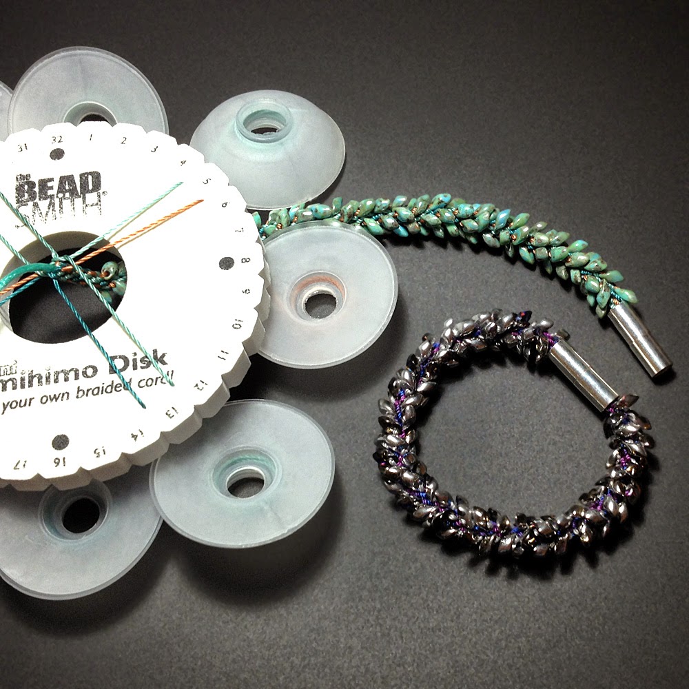 Kumihimo Bracelet with Long Magatamas & C-Lon Tex 400 Bead Cord