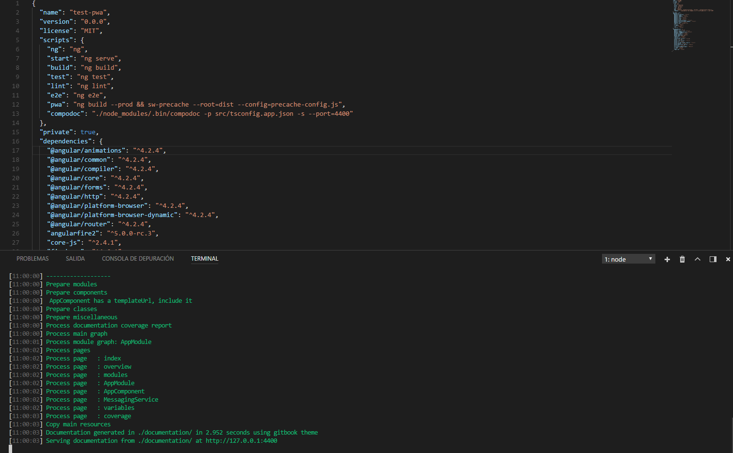 Angular y generación automática de documentación de código.