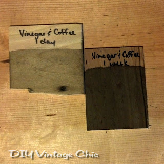 Solution for vinegar mixed with steel wool and coffee grounds