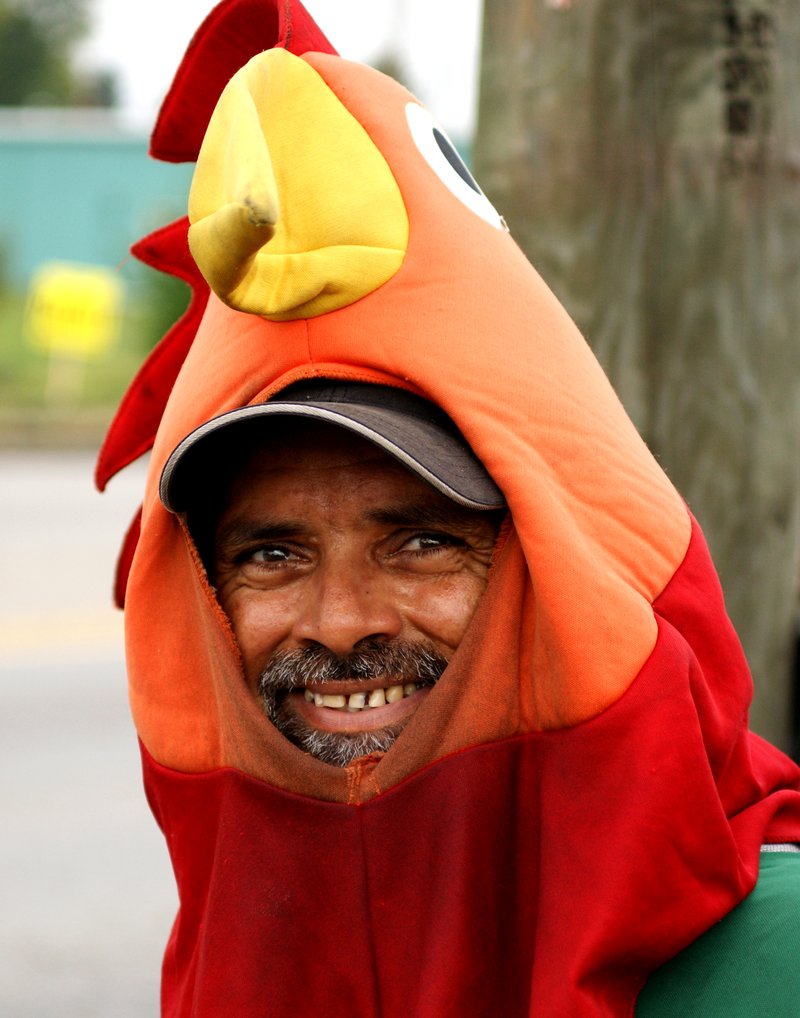man and chicken man and chicken