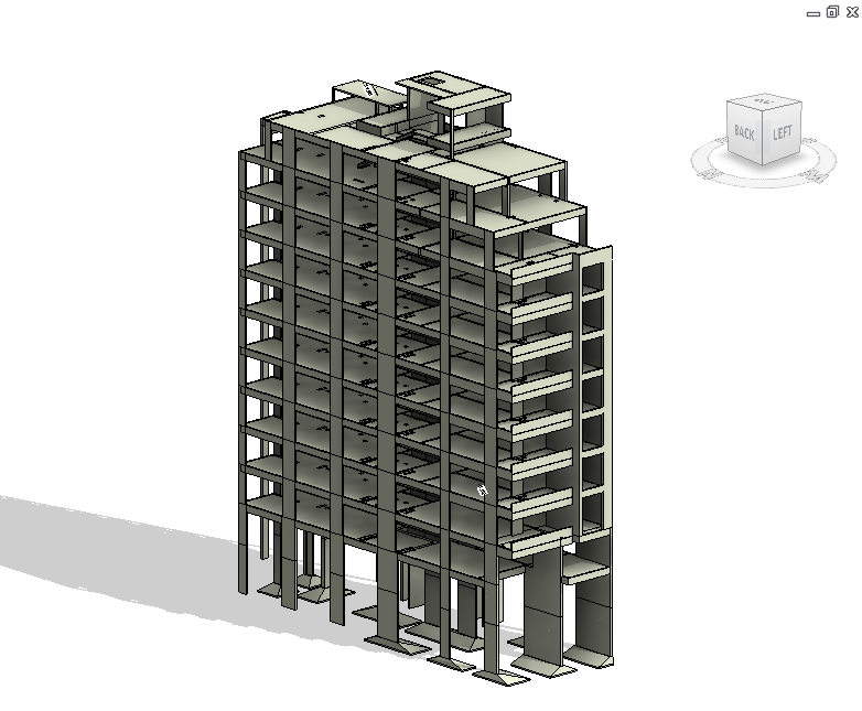 Revit Pilar Estructura de un edificio de 10 pisos.
