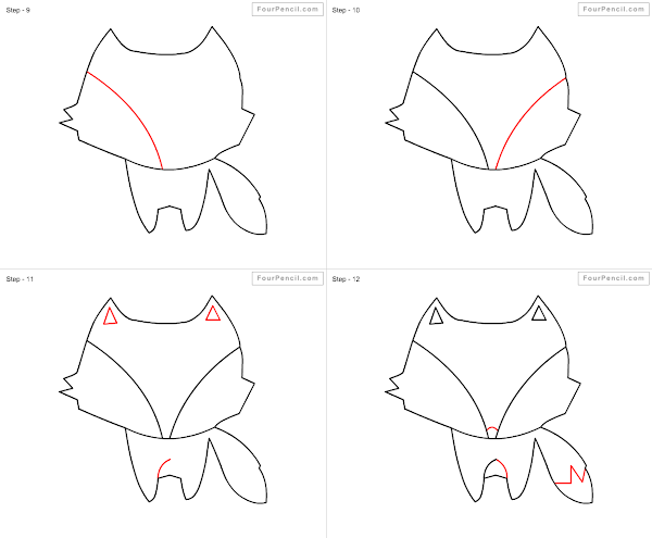 How to draw Fox easy steps - slide 4
