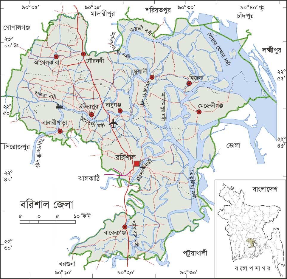 Dhaka To Barisal Map Bangladesh Map All: Barisal Map