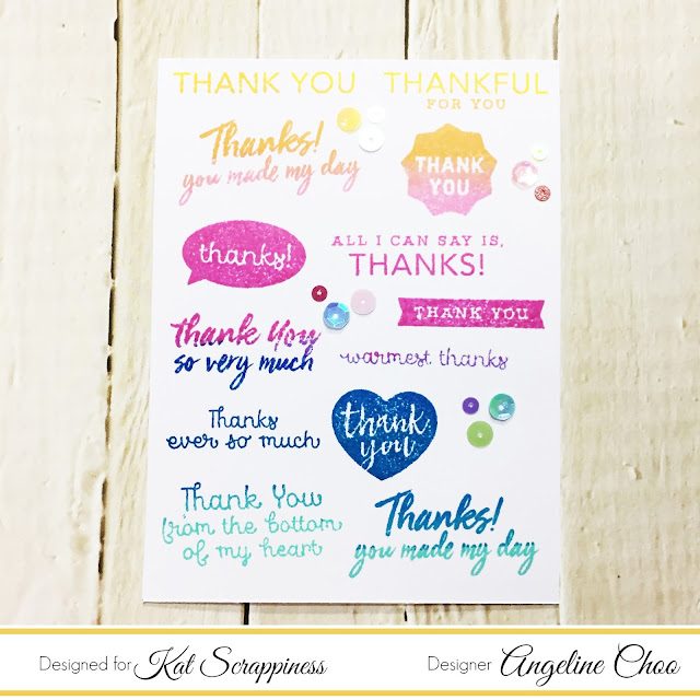 ScrappyScrappy: One layer Thank you Card with Kat Scrappiness #scrappyscrappy #katscrappiness #heroarts #card #cardmaking #papercraft #stamp #stamping #thankyoucard #altenew #altenewdyeink #katscrappinesssequins #sequins