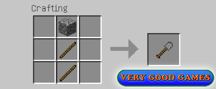 Minecraft recipes - a stone shovel