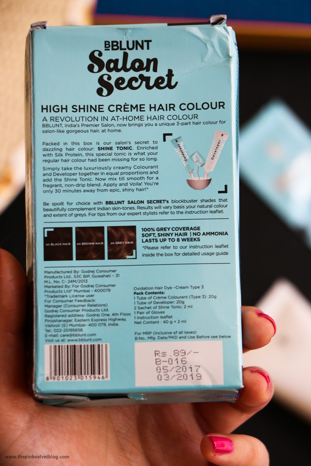 BBlunt Salon Secret High Shine Creme Hair Colour Chocolate Dark Brown 3  (100 g + 8 ml)