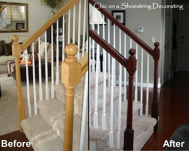 how to stain stair railings