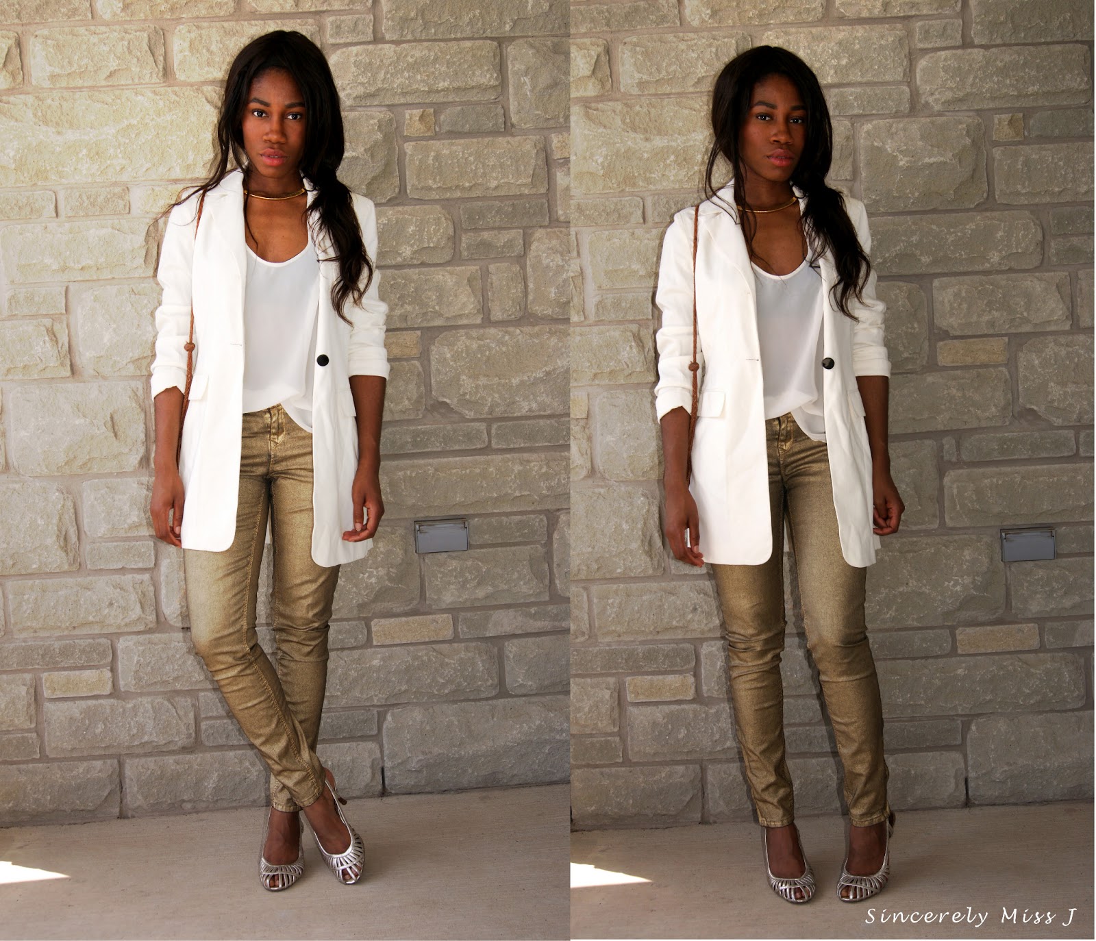 Outfit Information: Shoes ( ? old), Pants: Zara, Shirt: Mother closet, Blazer: Thrifted, Bag: gifted