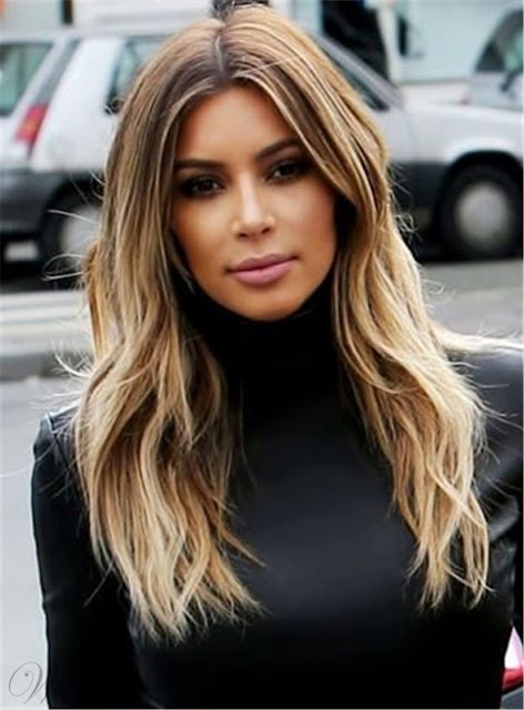 Kim Kardashian Middle Parting Body Wave Human Hair Lace Front Wigs