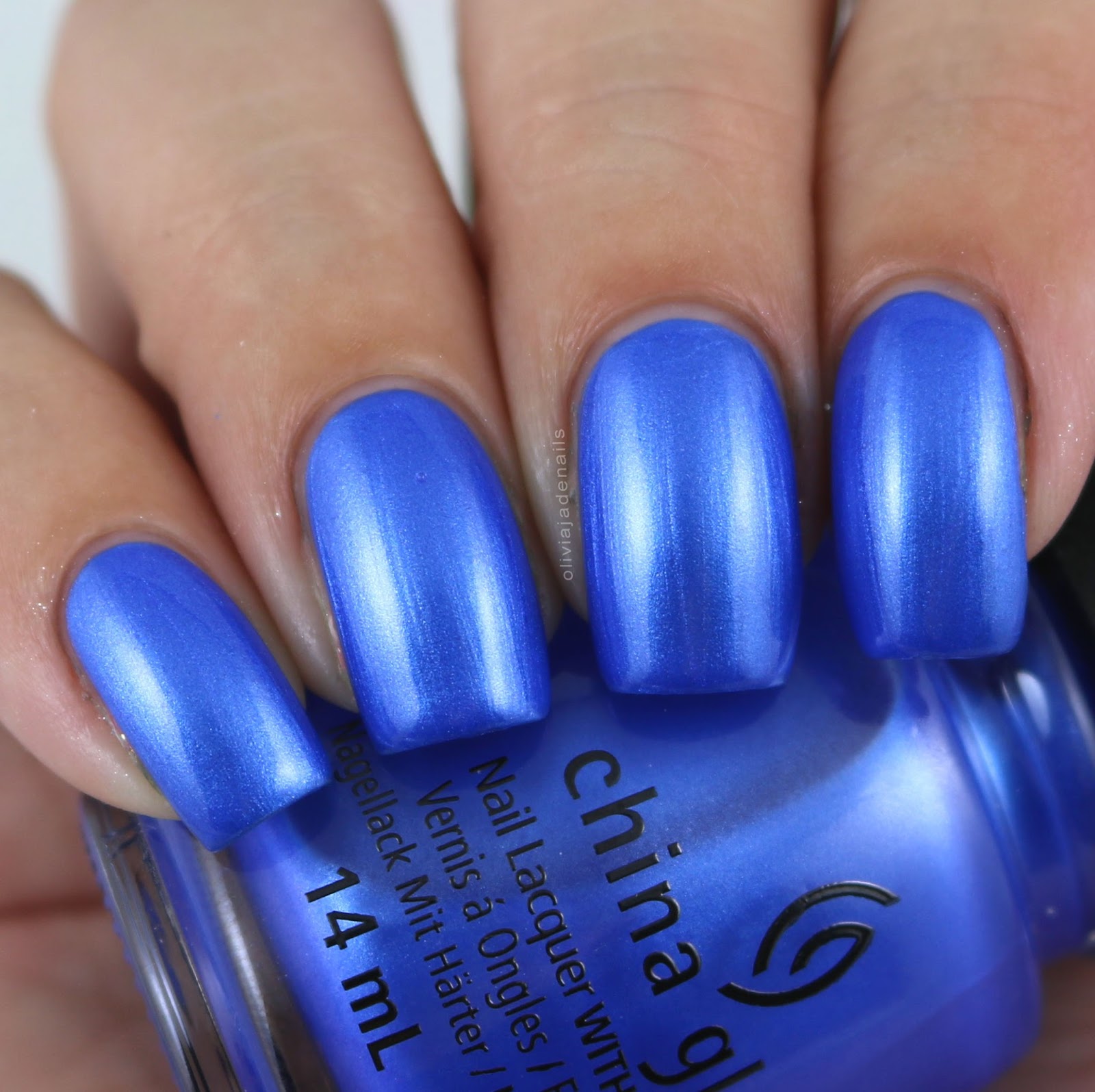 China Glaze Crushin' On Blue swatched by Olivia Jade Nails