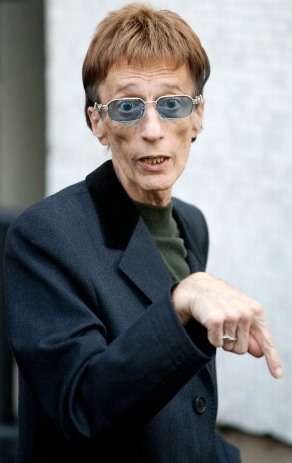 Robin Gibb Foto de Robin Gibb muy delgado y enfermo