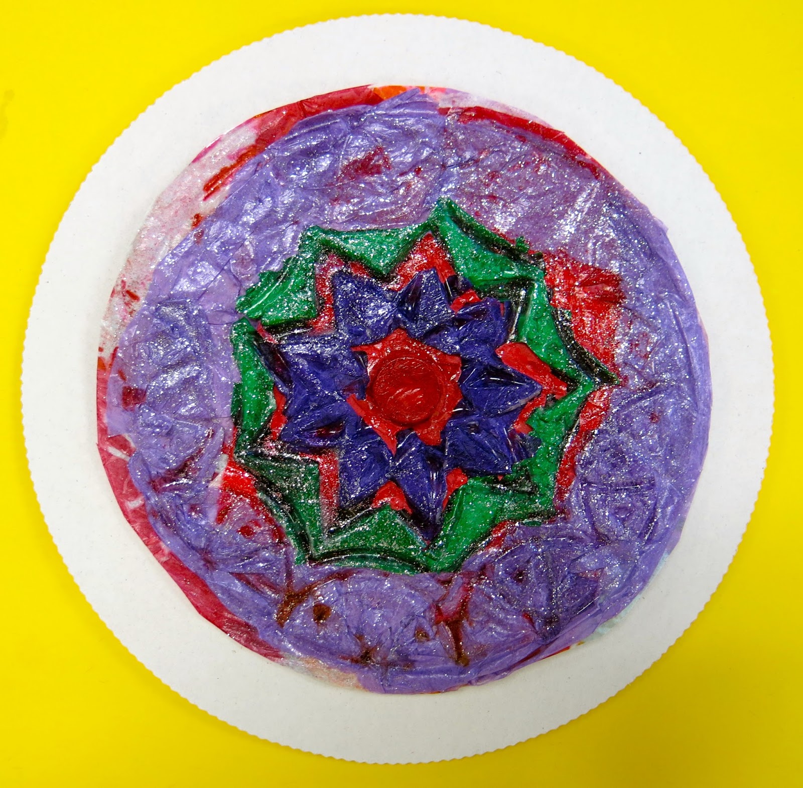 Cassie Stephens In the Art Room Tissue Paper Relief by Third Grade