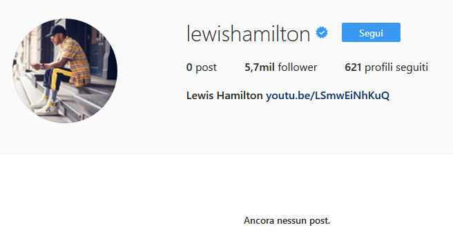 Lewis Hamilton cancella post foto video da Instagram e Twitter