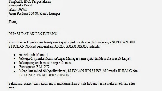 Surat Majikan Pengesahan Janda