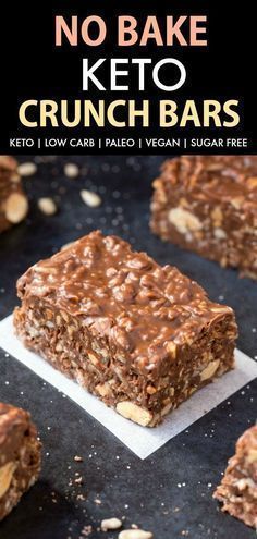 HOMEMADE KETO CHOCOLATE CRUNCH BARS (PALEO, VEGAN, LOW CARB) HOMEMADE KETO CHOCOLATE CRUNCH BARS (PALEO, VEGAN, LOW CARB)