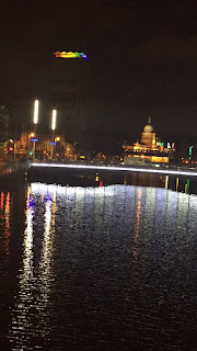 The River Liffey, Dublin, at night.