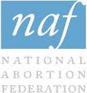 National Abortion Federation logo, sky blue and white with text only