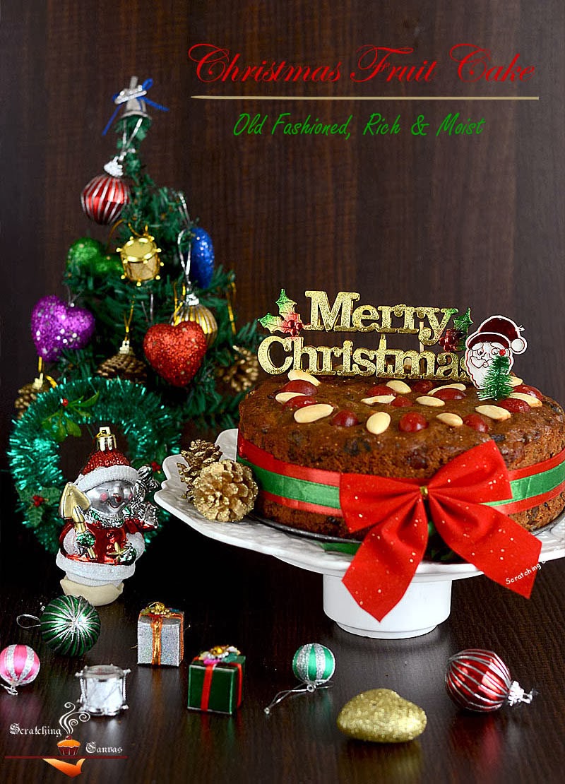 Old Fashioned Rich & Moist Christmas Fruitcake - Scratching Canvas