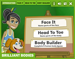 http://www.getinthezone.org.uk/schools/ages-4-11/ages-4-5/game-brilliant-bodies/