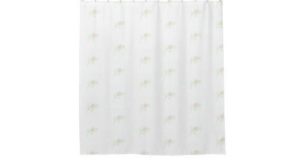 hand drawn Rose branch shabby chic shower curtain 
