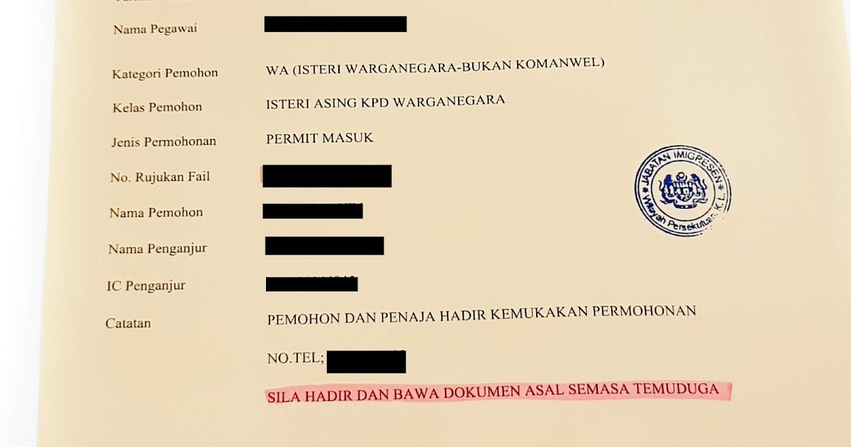 Marrying a Malaysian: Immigration Interview For Permanent Residency (PR - How To Apply Pr In Malaysia