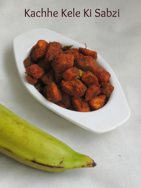 Kachhe Kele Ki Sabzi , Raw Banana Stir fry