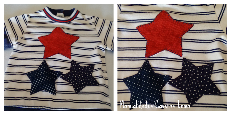 Manualidades Caseras Inma transformación de camiseta de rayas para bebé