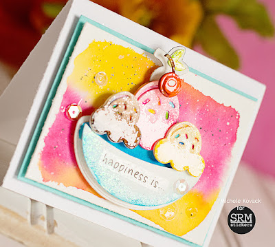 Water colors, stickers, die cuts and ice cream! @Silhouette @SRM @SBAdhesivesby3L @Zig Created by Michele Kovack