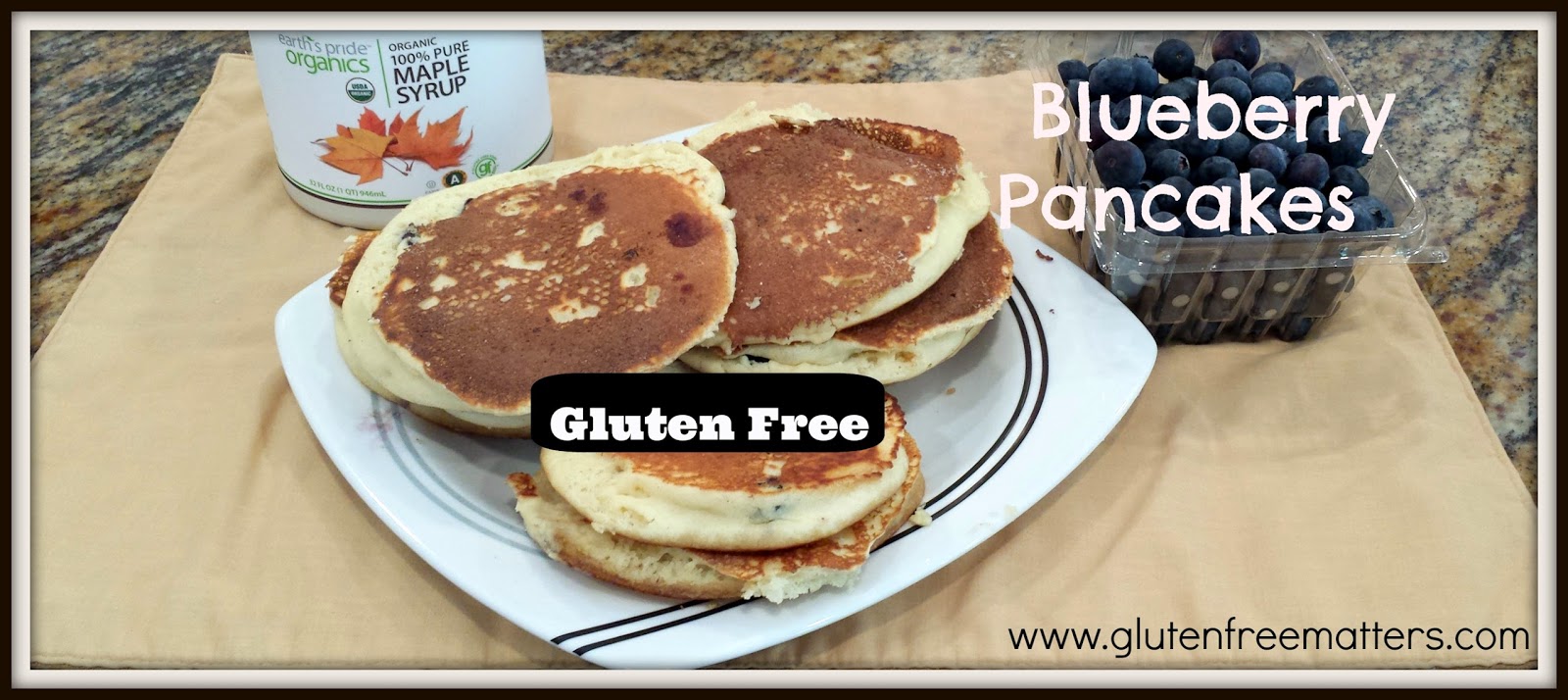 Homemade fresh Gluten Free blueberry pancakes 
