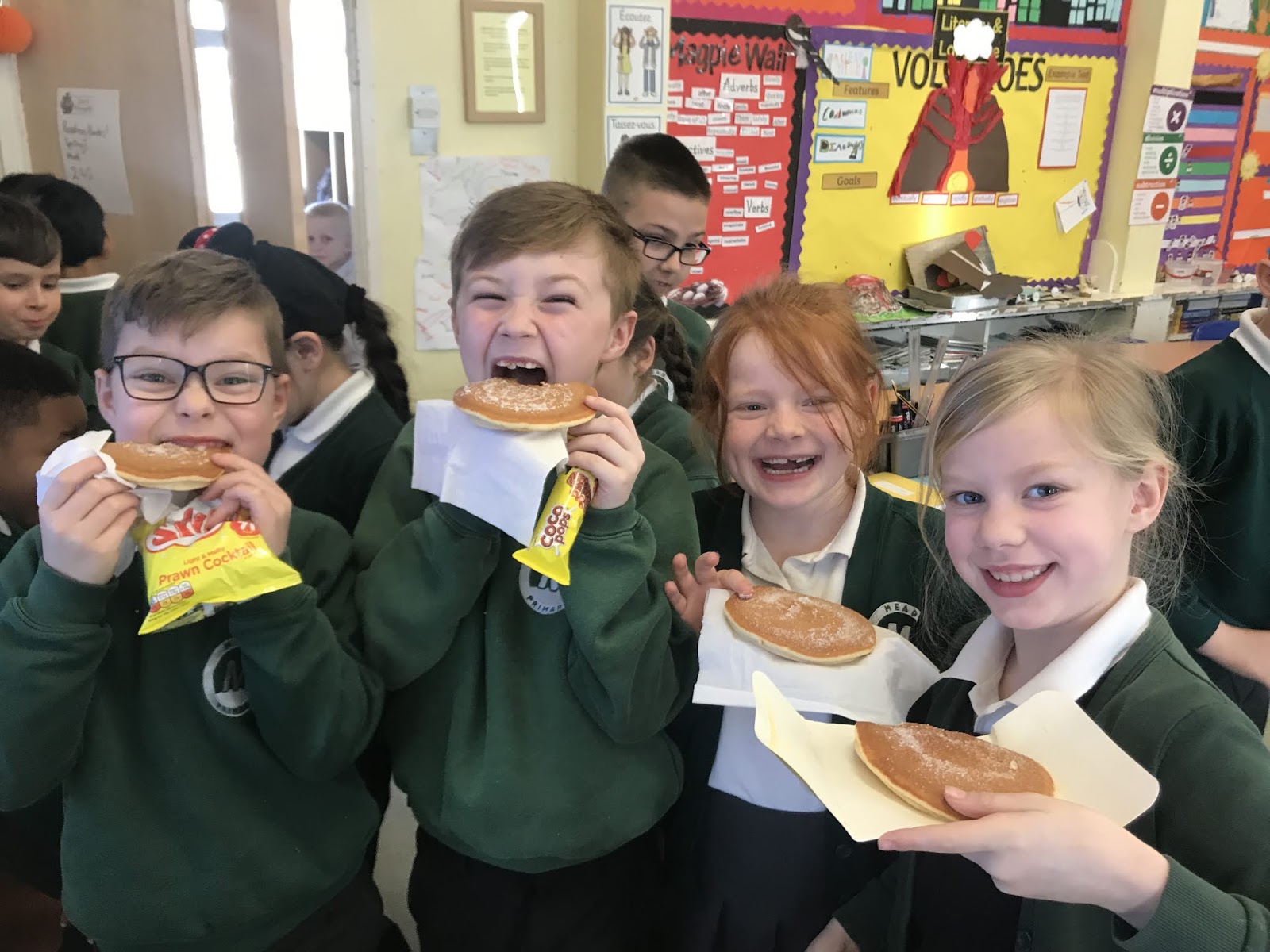 Mead Primary Pancake Day in Wales