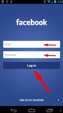 facebook log in