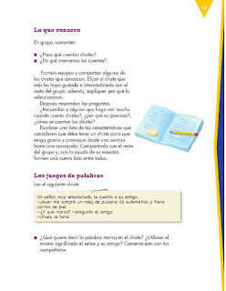Apoyo Primaria Español 3er grado Bloque 1 lección 2 Práctica social del lenguaje 2, Contar y escribir chistes para publicarlos