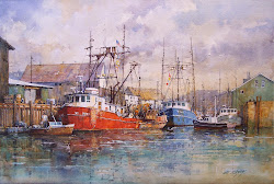 fishing boats painting ian ramsay watercolors bay paintings watercolor washington elliot easy lake paint