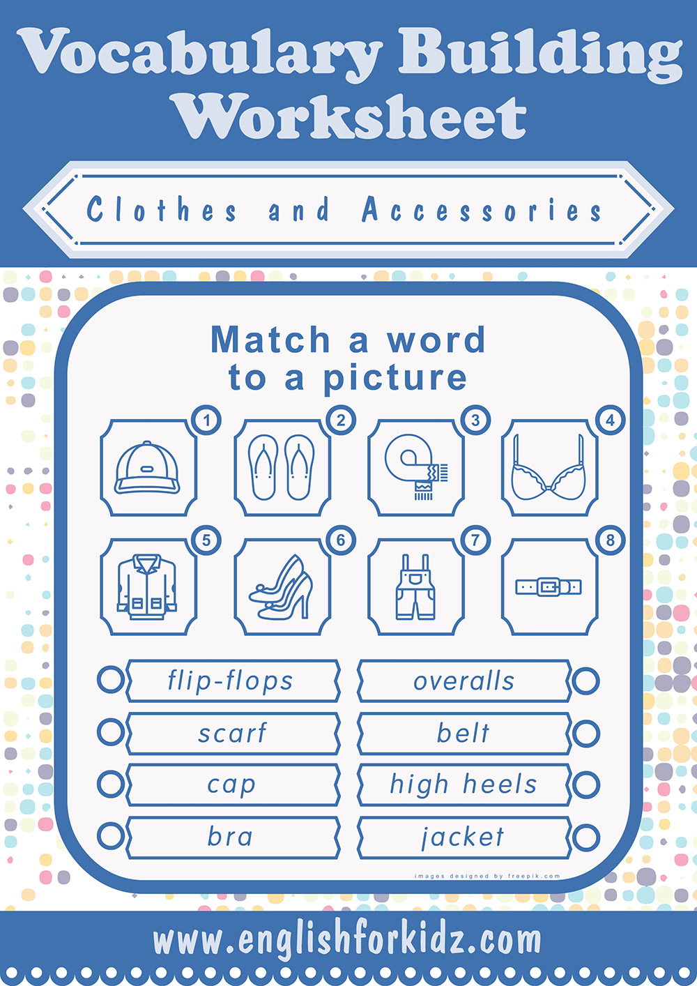 Clothes Worksheets Word to Picture Matching