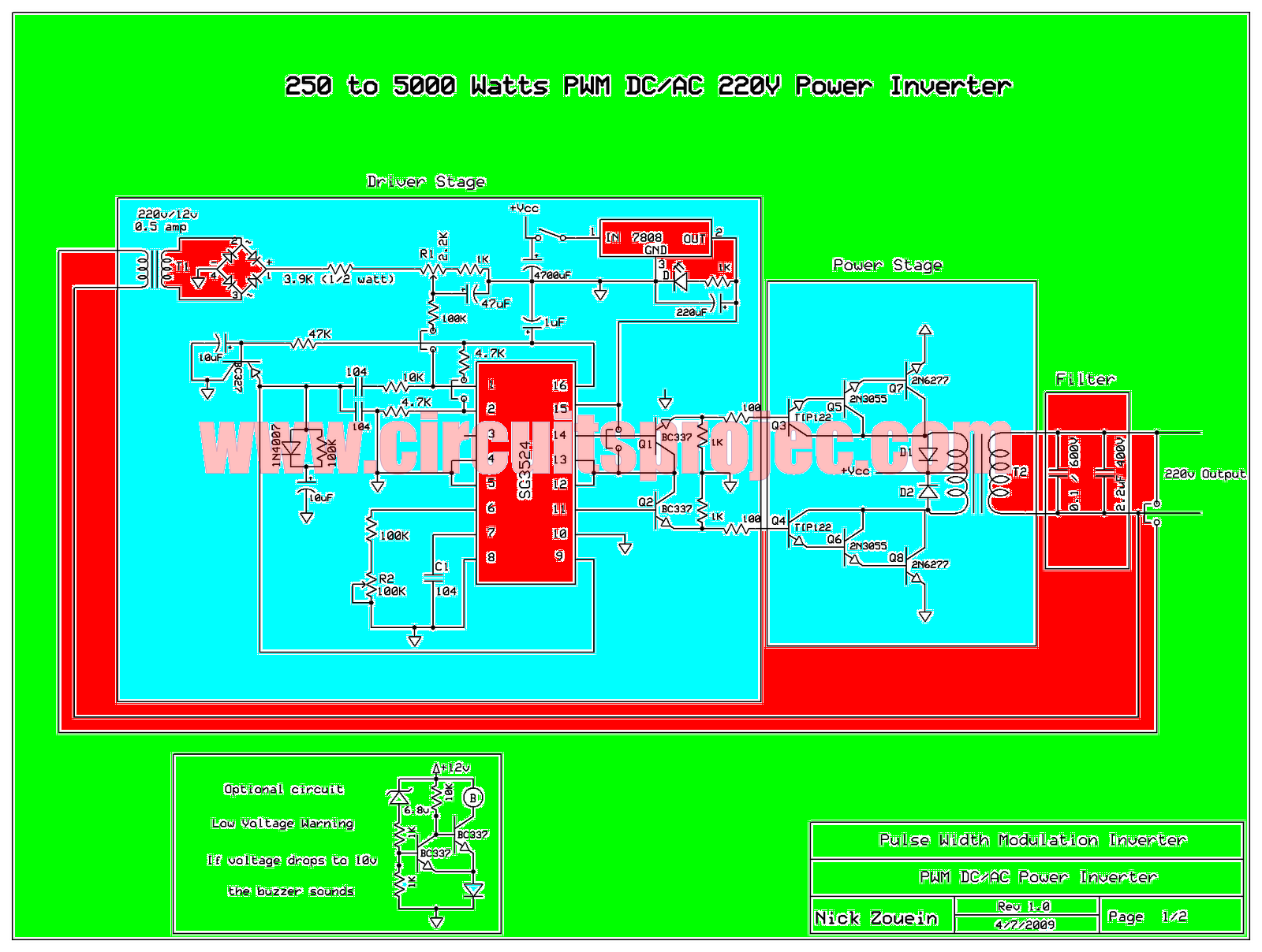 Inverter 5000 Watt Pwm Circuit Diagram