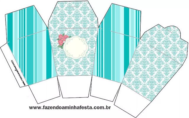 Tiffany con Rosas: Cajas para Recuerdos o Souvenirs Bodas para Descargar Gratis.