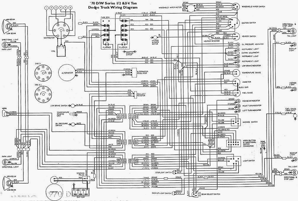 1970 D  W Dodge Truck Wiring Diagrams