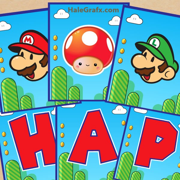 Free Printable Mario Birthday Banner