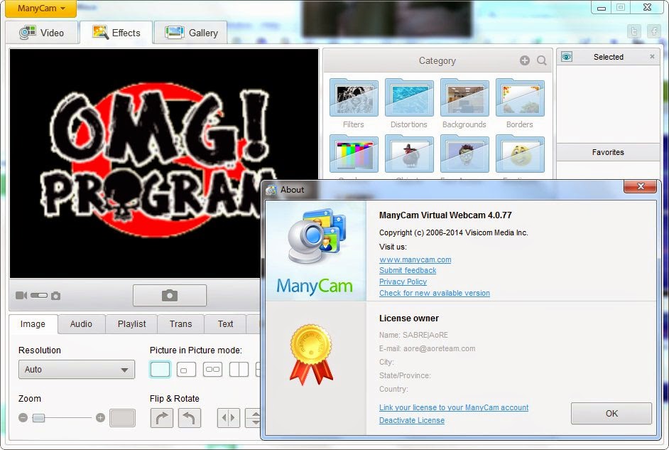 Crack the Manycam Pro web cam software and use it for Free. . Serial key f