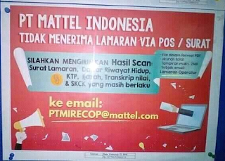 Lowongan Kerja PT Mattel Indonesia