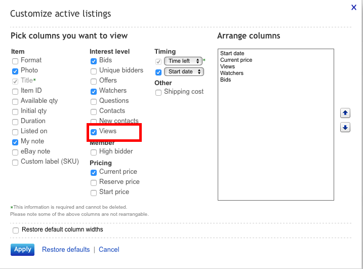 eBay Selling Coach How to See Number of Views on Your eBay Items