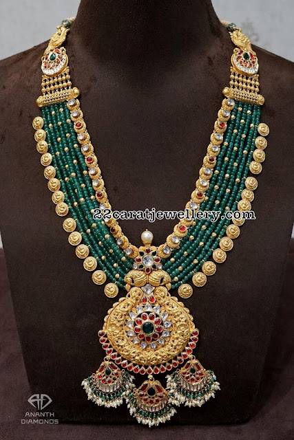 Beads Haram with Lakshmi Kasu Beads Haram with Lakshmi Kasu