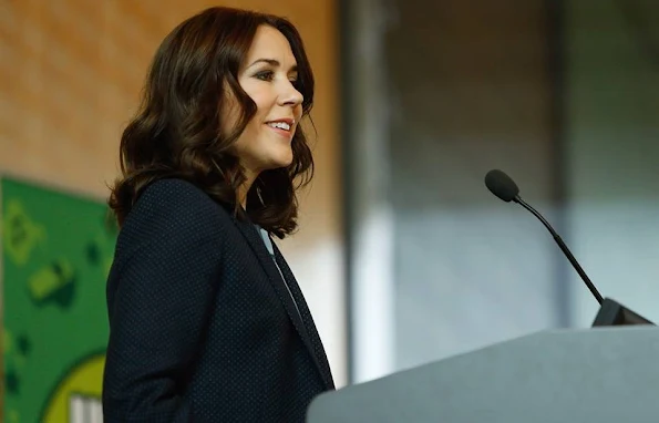 Crown Princess Mary of Denmark attended a conference about child welfare on the recreational life with Helle Østergaard of Director of Mary Fonden