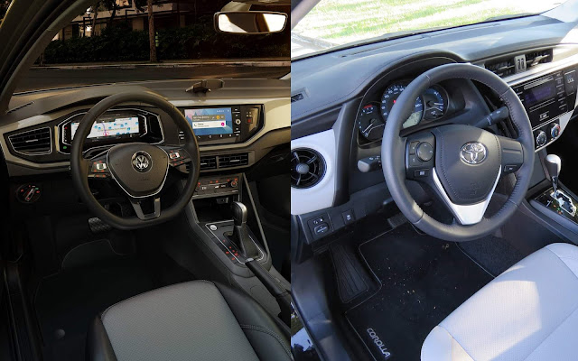Toyota Corolla x Volkswagen Virtus - interior - painel